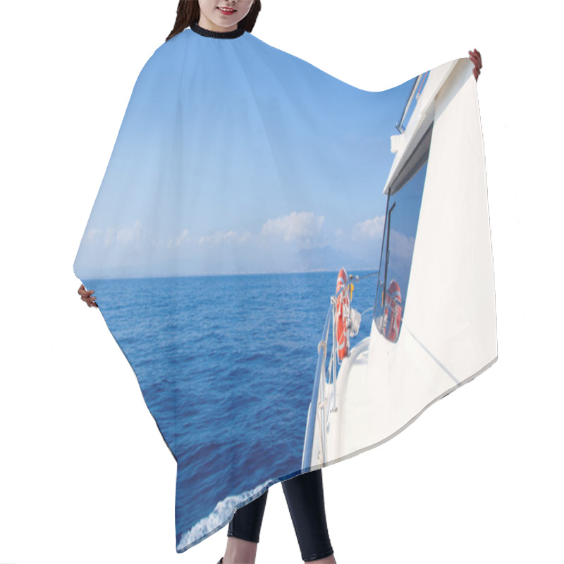 Personality  Boat Bow Sailing In Blue Mediterranean Sea Hair Cutting Cape