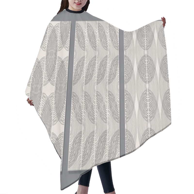 Personality  Trendy Set Of Minimalist Seamless Pattern With Abstract Hand Drawn Composition Hair Cutting Cape