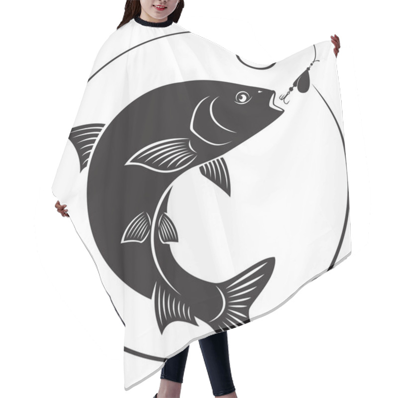 Personality  Chub Fish Silhouette Hair Cutting Cape