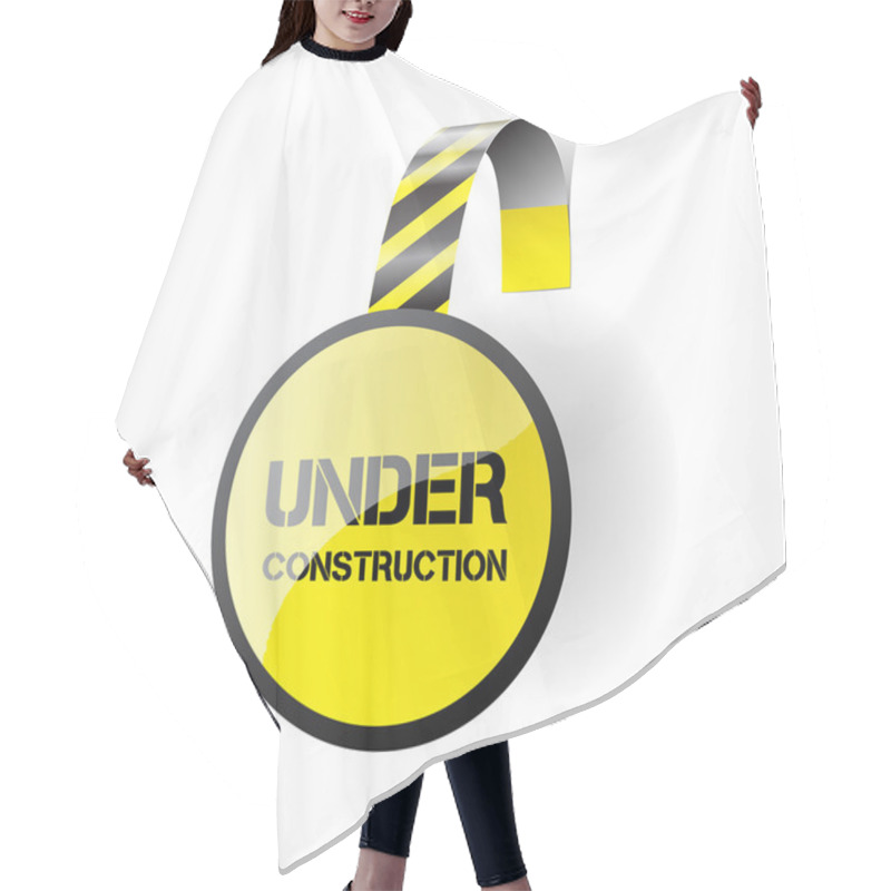 Personality  Under Construction - Wobbler On A White Background Hair Cutting Cape