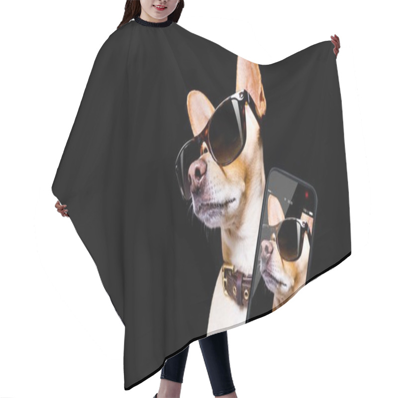 Personality  Posing Dog With Sunglasses Hair Cutting Cape