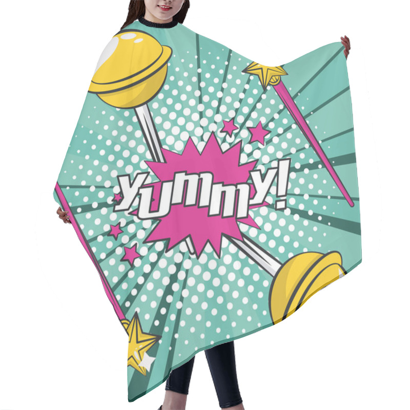 Personality  Pop Art Vibrant Retro Card Background Hair Cutting Cape