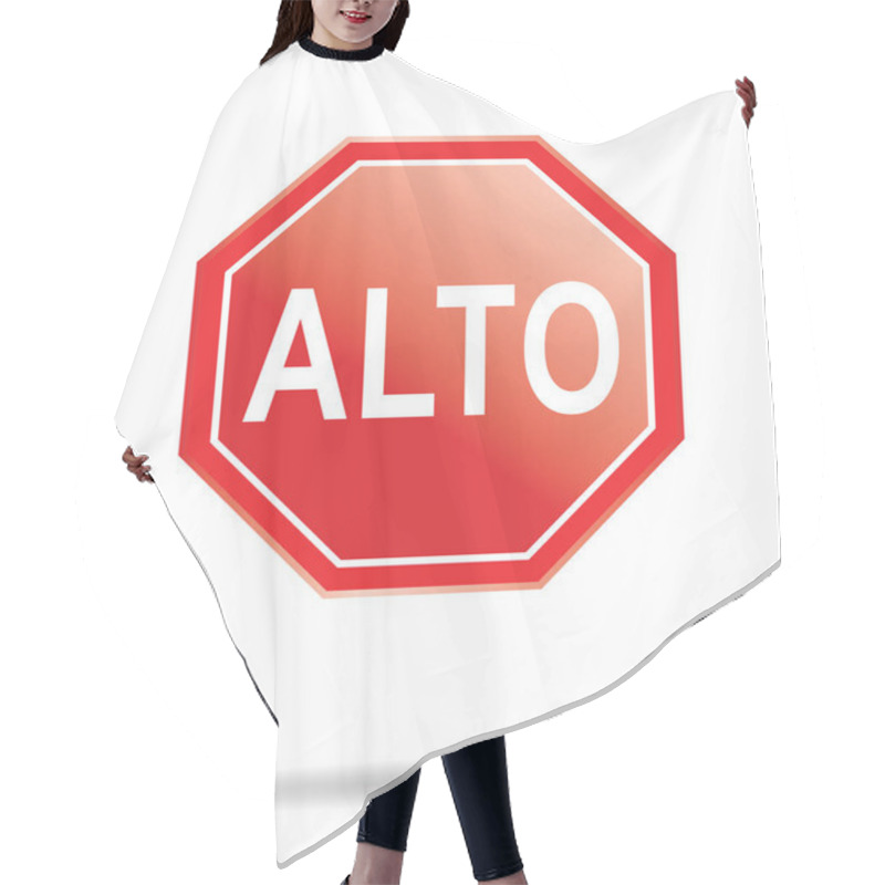 Personality  Stop Sign Spanish Hair Cutting Cape