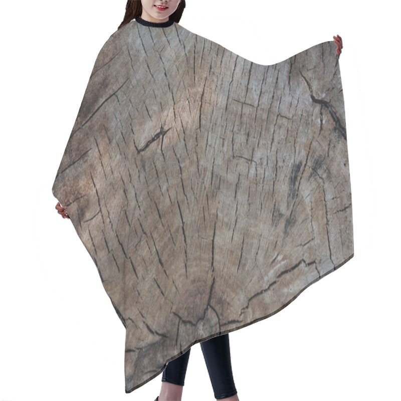 Personality  Close-up View Of Old Grey Cracked Wooden Texture Hair Cutting Cape