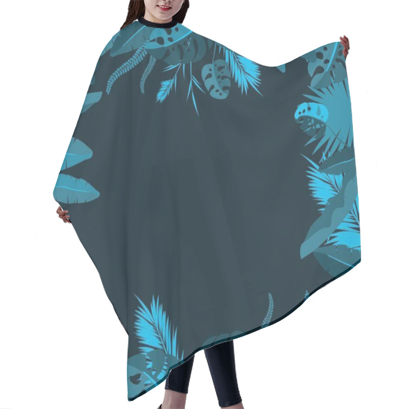 Personality  Frame With Tropical Jungle Leaves Hair Cutting Cape