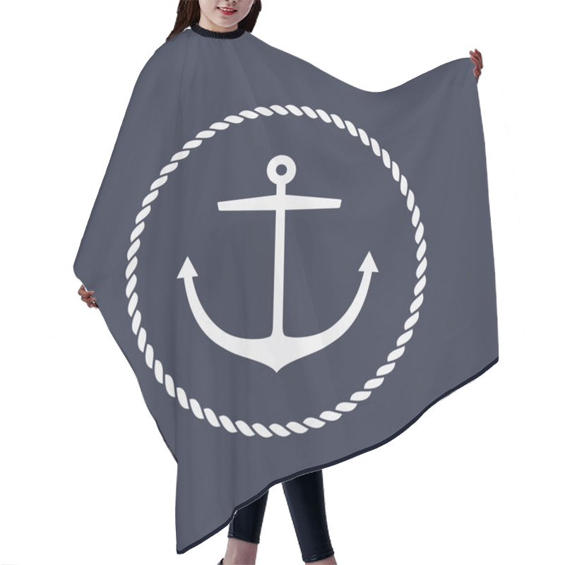 Personality  Anchor Emblem Design Hair Cutting Cape