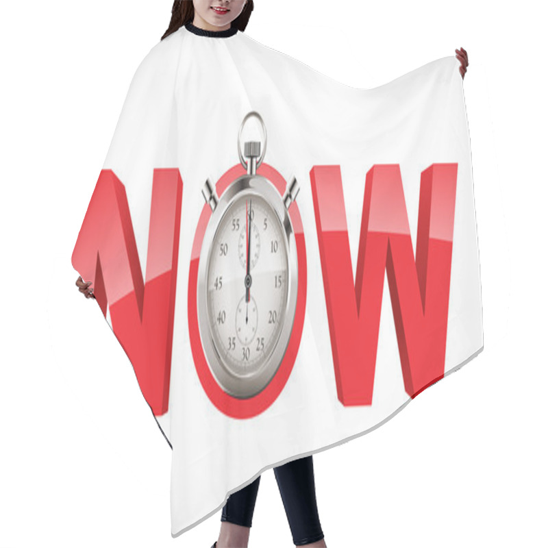 Personality  Stopwatch - Now Word Hair Cutting Cape