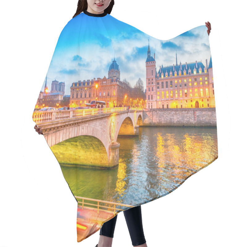 Personality  Beautiful View Of Paris Buildings And River Hair Cutting Cape