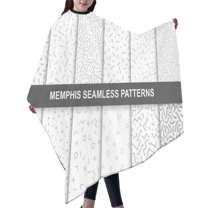 Personality  Collection Of Swathces Memphis Patterns - Seamless. Hair Cutting Cape