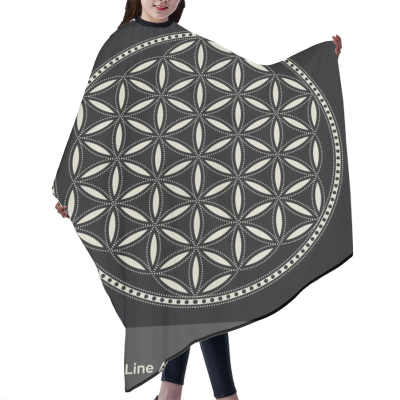 Personality  Buddhism Chakra Illustration: Flower Of Life With Dots Hair Cutting Cape