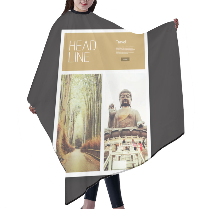 Personality  Flyer Or Cover Design With Oriental Theme Hair Cutting Cape