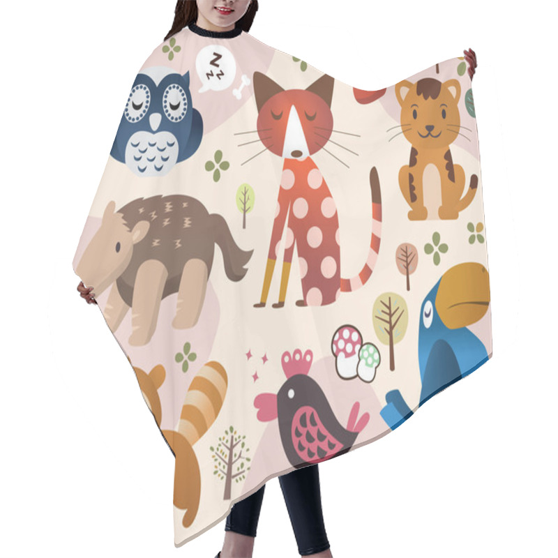 Personality  Cute Animal Zoo Hair Cutting Cape