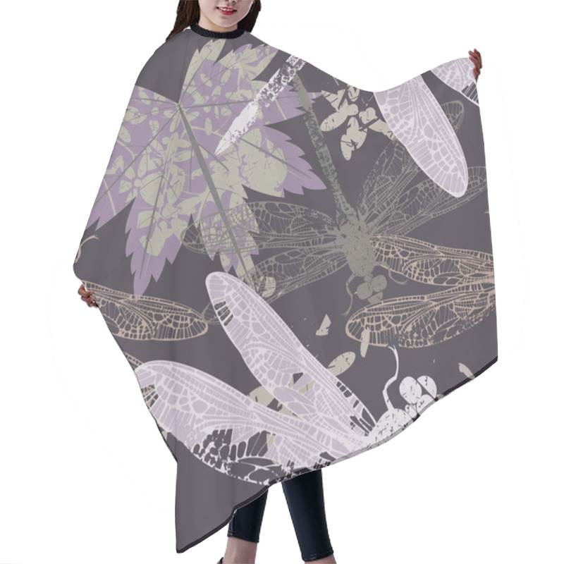 Personality  Pattern With Maple Leaf And Dragonfly Hair Cutting Cape