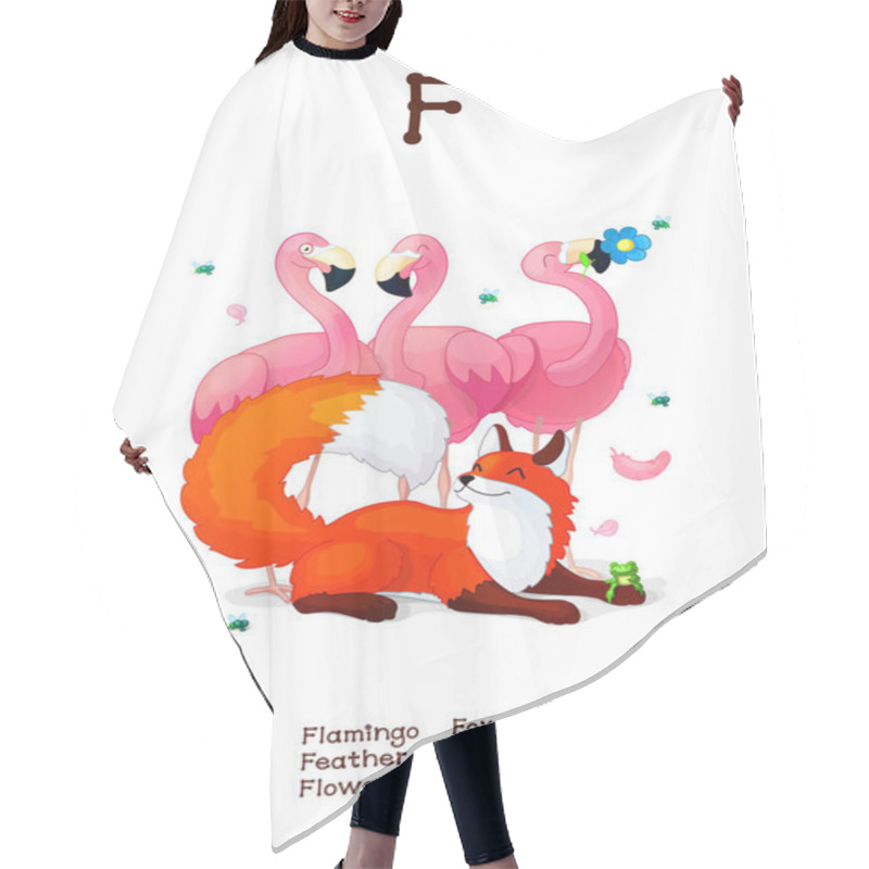 Personality  English Alphabet Series Of Amusing Animals Letter F Hair Cutting Cape