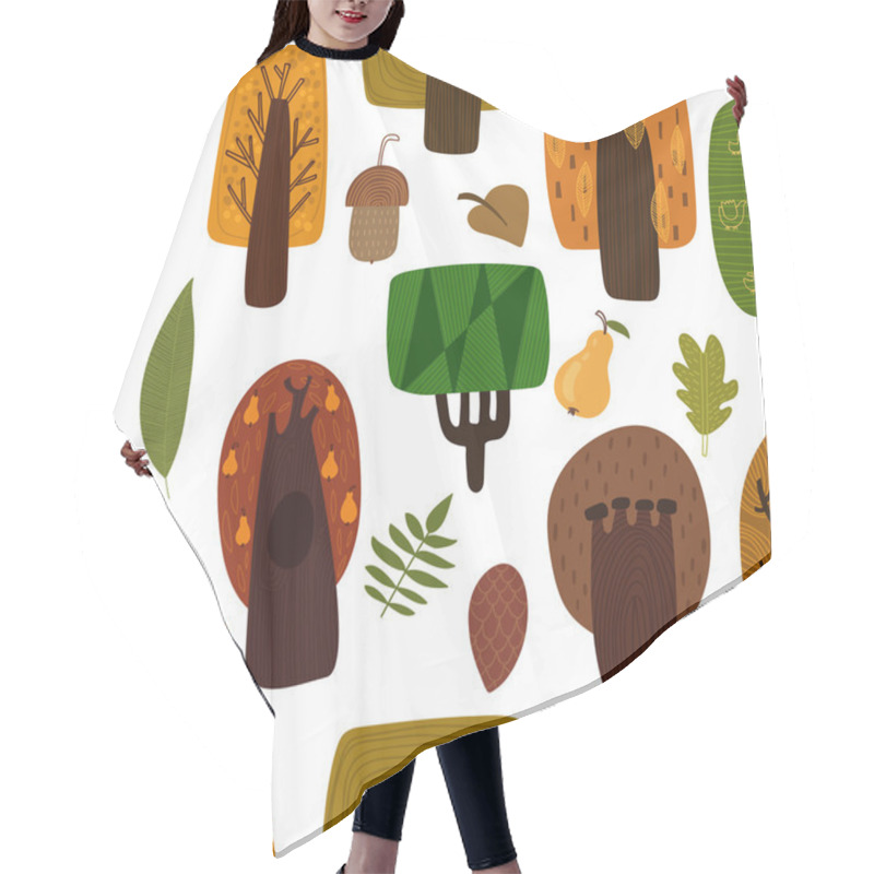 Personality  Forest Seamless Pattern Hair Cutting Cape