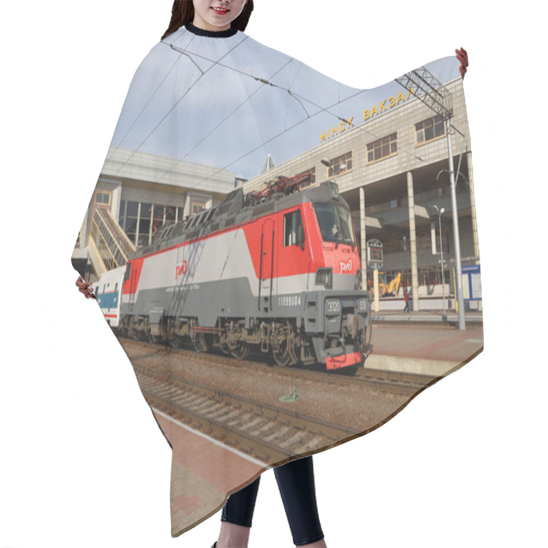 Personality  Train On Minsk Central Station, Belarus  Hair Cutting Cape