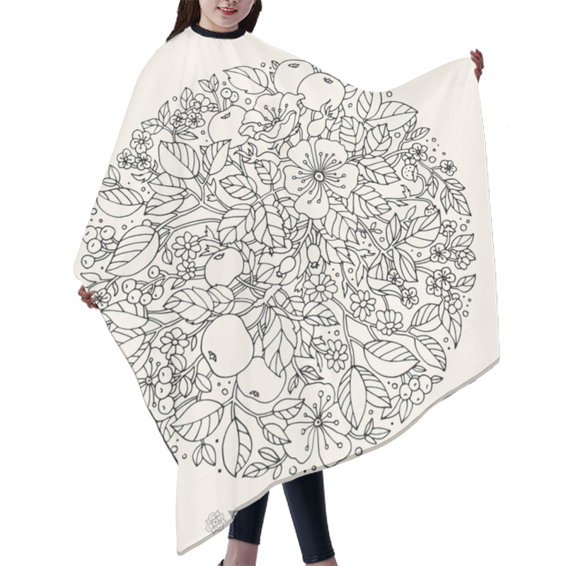 Personality  Rounded Floral Pattern Hair Cutting Cape