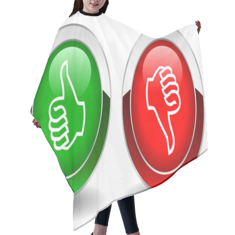 Personality  Thumbs Up And Down Shiny Vector Buttons Hair Cutting Cape