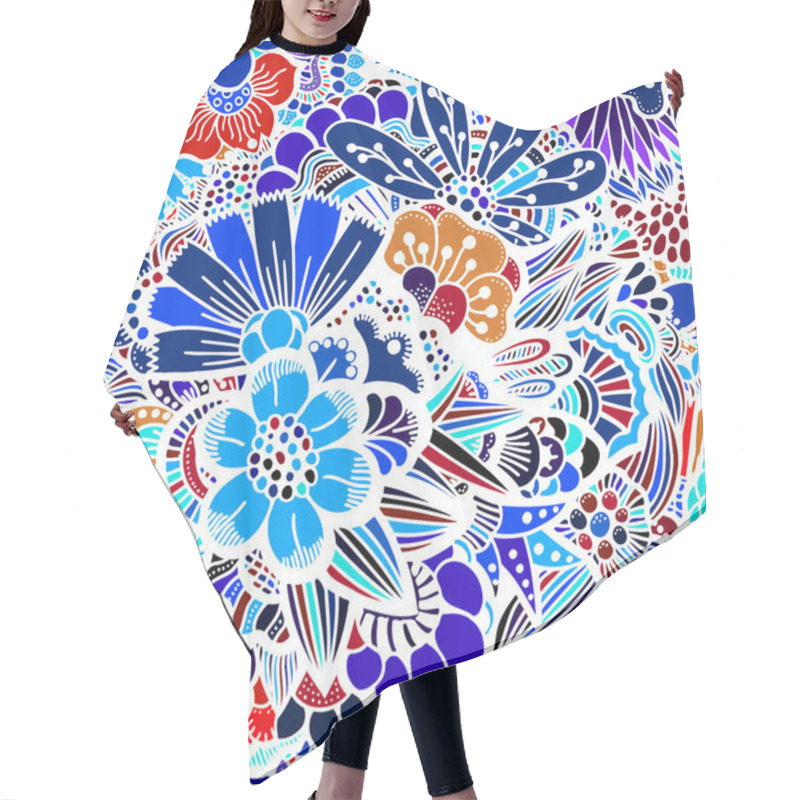 Personality  Flowers Seamless Pattern Hair Cutting Cape