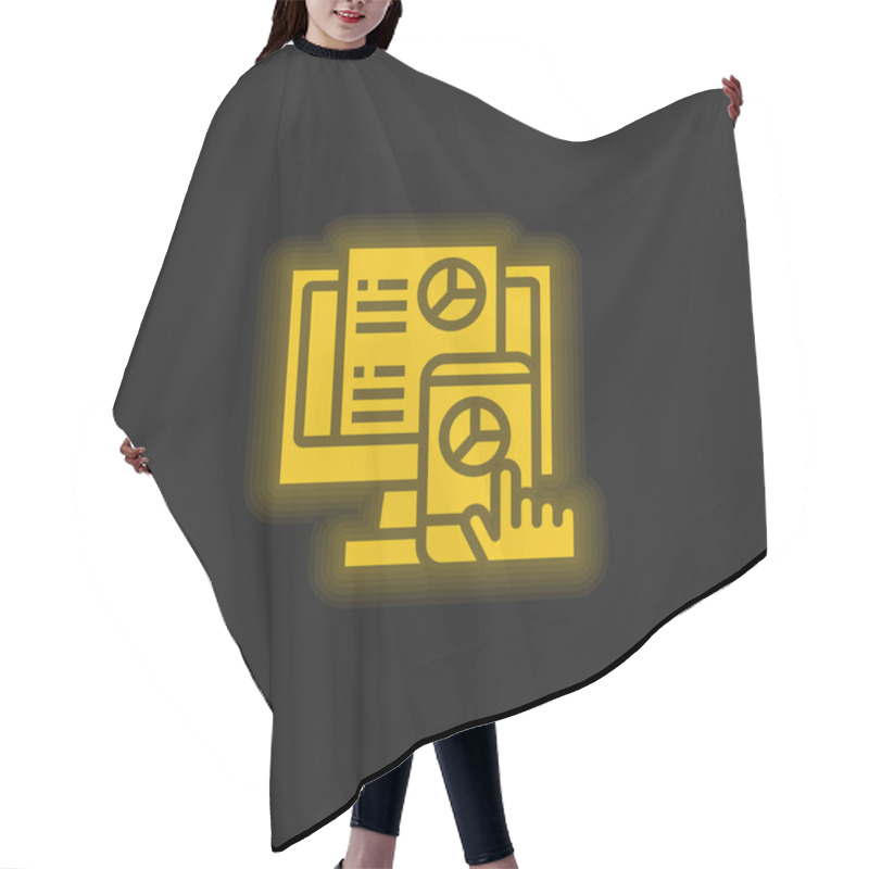 Personality  Analysis Yellow Glowing Neon Icon Hair Cutting Cape