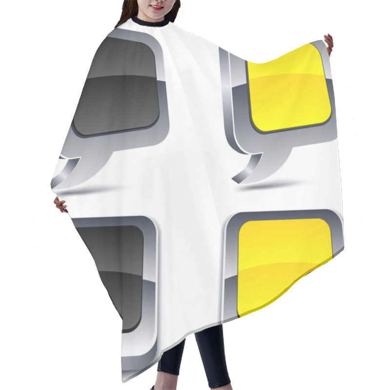 Personality  3d Realistic Buttons. Hair Cutting Cape