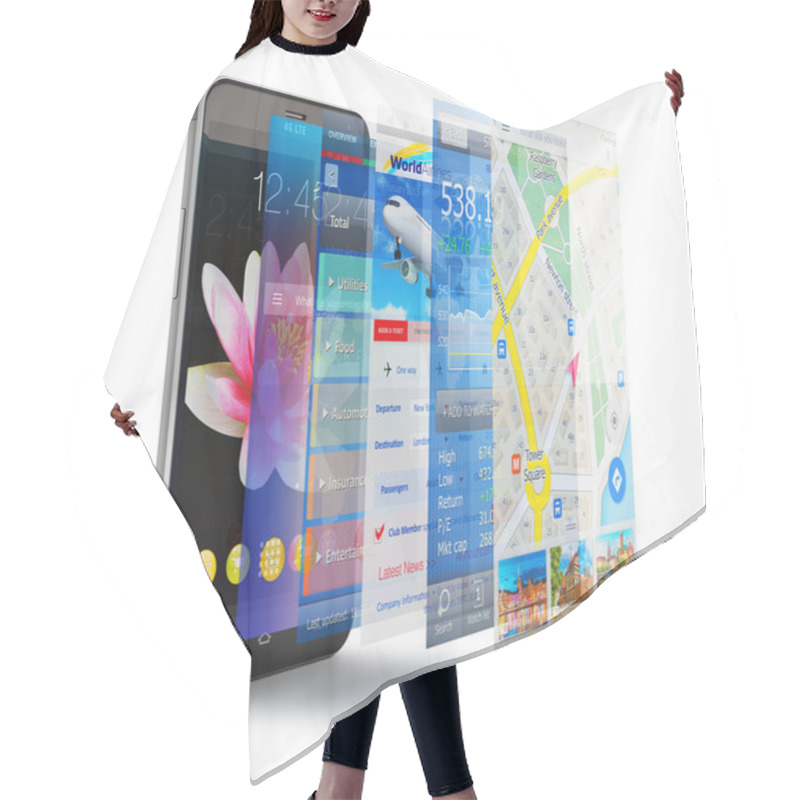 Personality  Mobile Applications Concept Hair Cutting Cape