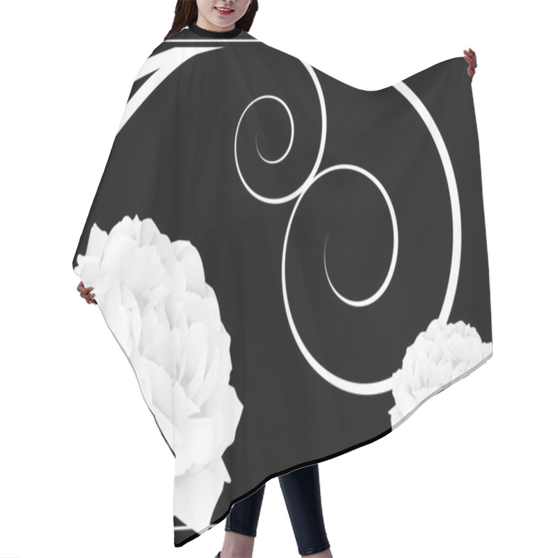 Personality  White Rose Background Hair Cutting Cape