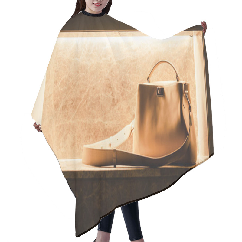 Personality  Woman's Beige Handbag On Marble  Hair Cutting Cape