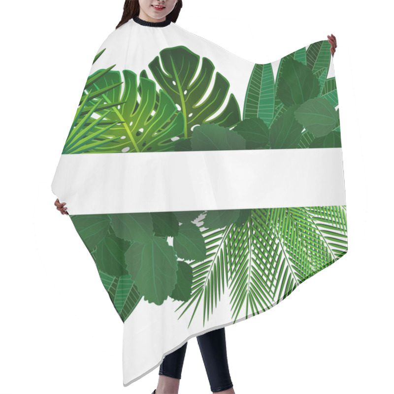 Personality  Tropical Leaves. Floral Design Background. Hair Cutting Cape