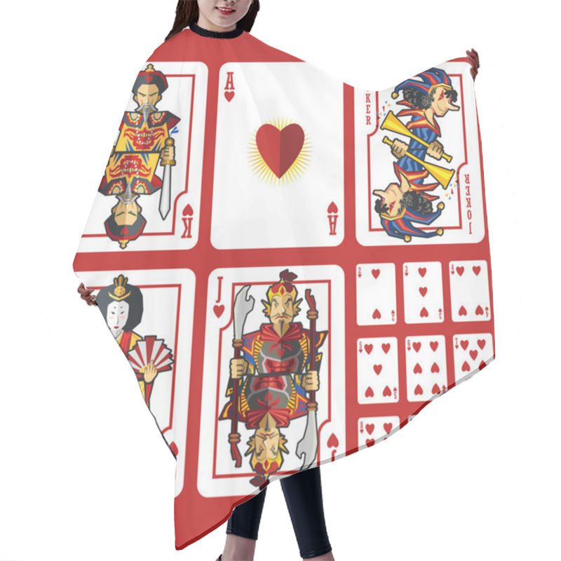 Personality  Heart Suit Playing Cards Full Set Hair Cutting Cape