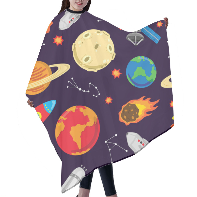 Personality  Cartoon Space Object Background Hair Cutting Cape