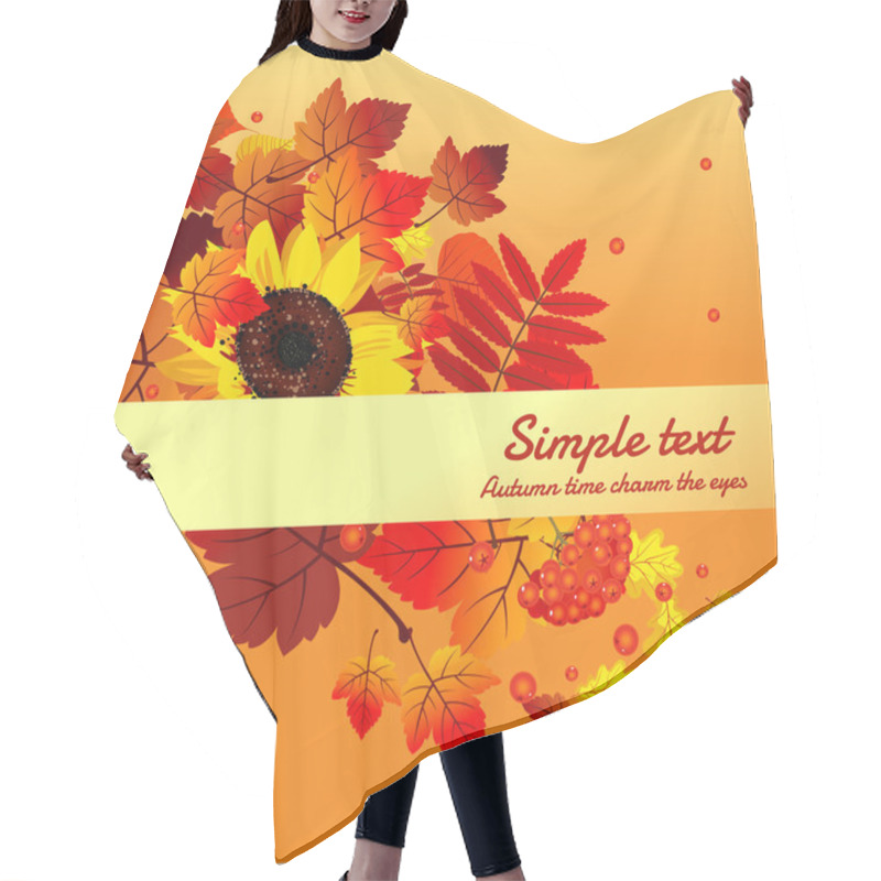 Personality  Autumn Card With Horizontally Space For Text Hair Cutting Cape