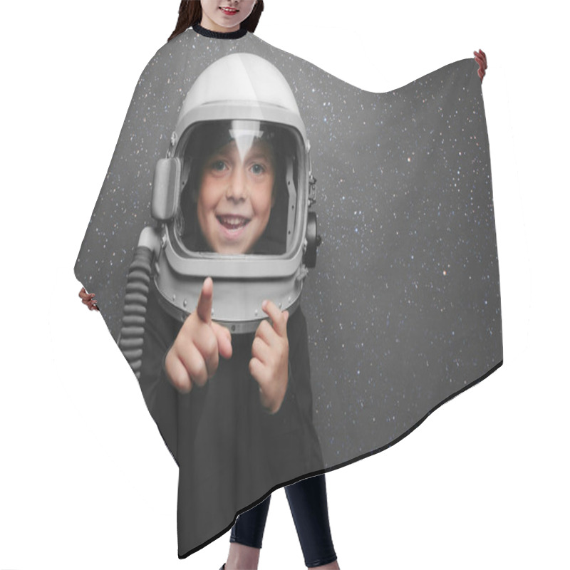 Personality  Small Child Wants To Fly An Airplane Wearing An Airplane Helmet Hair Cutting Cape