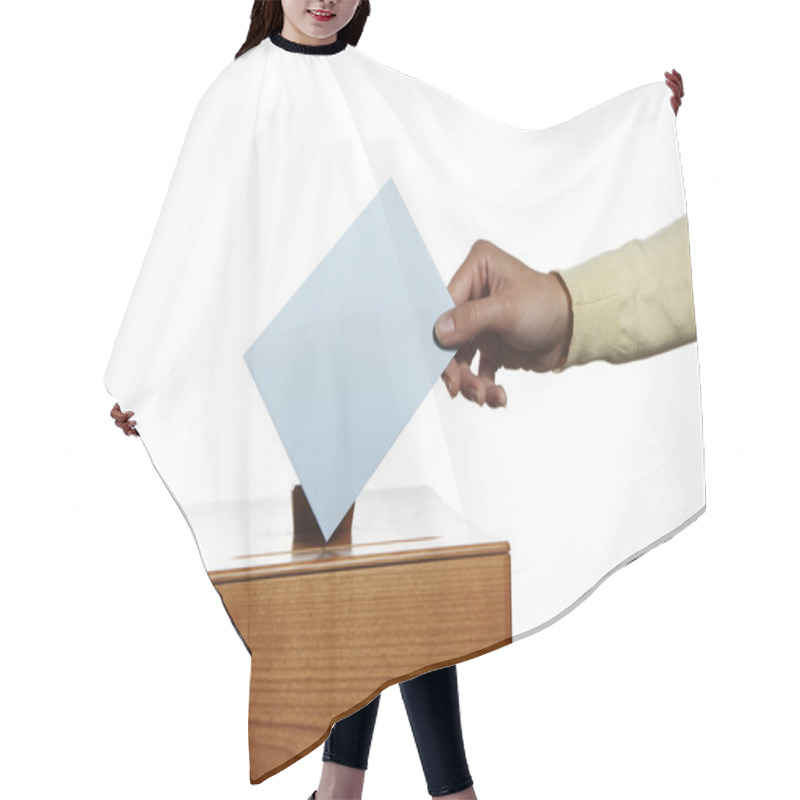 Personality  Woman In Voting Booth Hair Cutting Cape