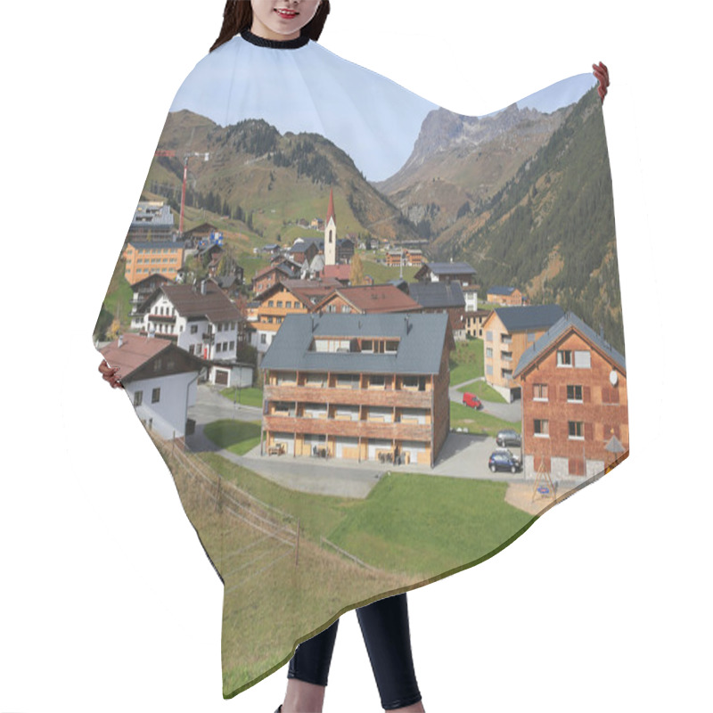 Personality  Alpine Village Of Warth Surrounded By The Alps On A Sunny Autumn Day. Vorarlberg, Austria, Europe. Hair Cutting Cape