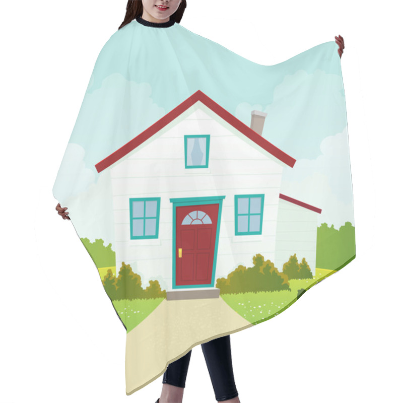 Personality  Cartoon House Hair Cutting Cape