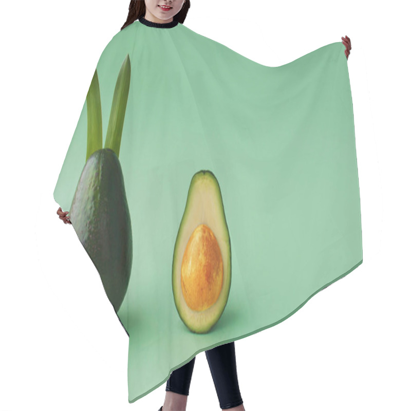 Personality  Traditional Holiday Decorative Theme For Vegetarian Easter. Creative Card Concept. Hair Cutting Cape