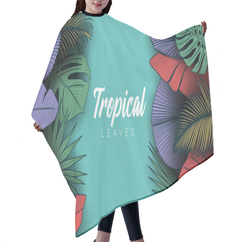 Personality  Tropical Summer Leaves Background With Jungle Plants Hair Cutting Cape