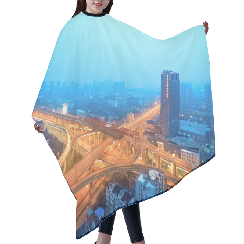 Personality  Cloverleaf Intersectio At Night Hair Cutting Cape