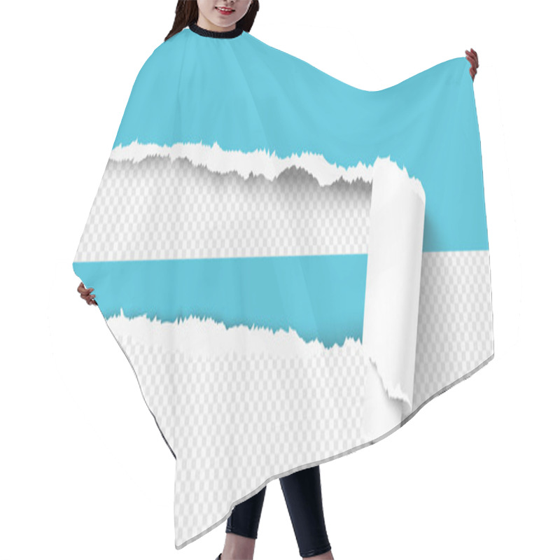 Personality  Vector Half Empty Torn Paper Curled In Scroll With Rip Hole Edges On A Transparent Background For A Sale Advert Banner Hair Cutting Cape