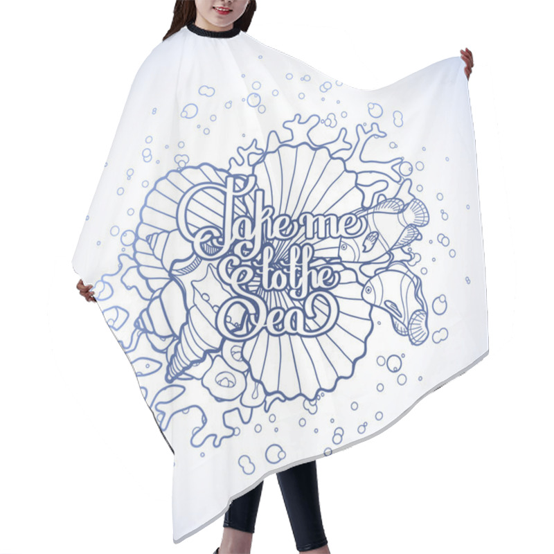 Personality  Lifebuoy With Ocean Design Hair Cutting Cape