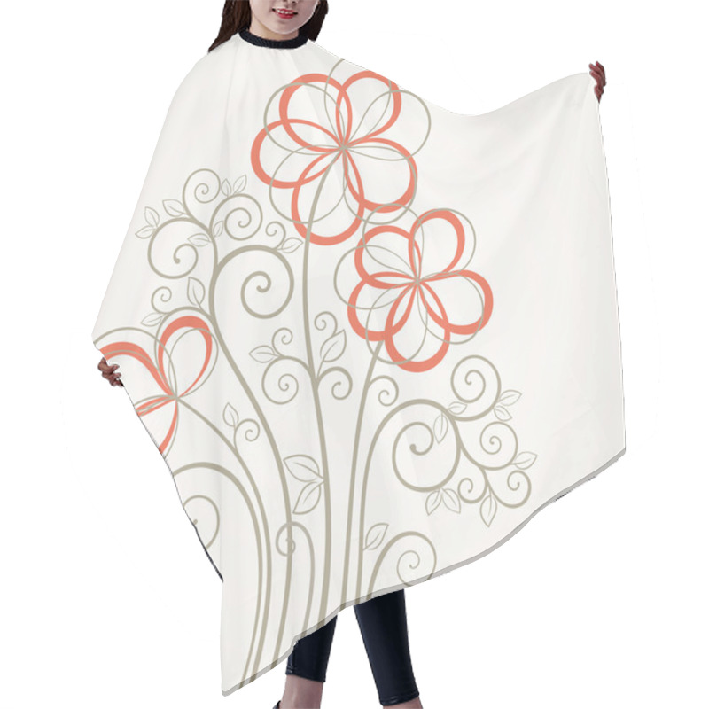 Personality  Abstract Flower Card Hair Cutting Cape