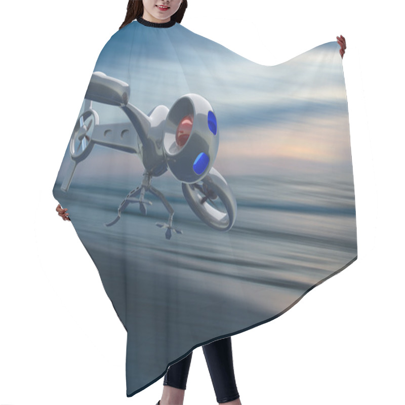 Personality  Unmanned Aerial Vehicle Drone In Flight Hair Cutting Cape