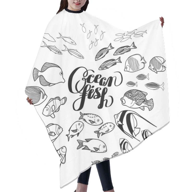 Personality  Collection Of  Ocean Fish Hair Cutting Cape