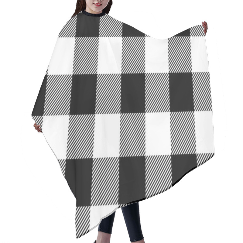 Personality  Black Gingham Pattern Background.Texture From Rhombus.Vector Illustration.EPS-10. Hair Cutting Cape