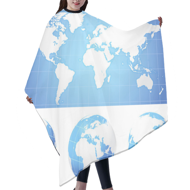 Personality  World Map And Globes Hair Cutting Cape