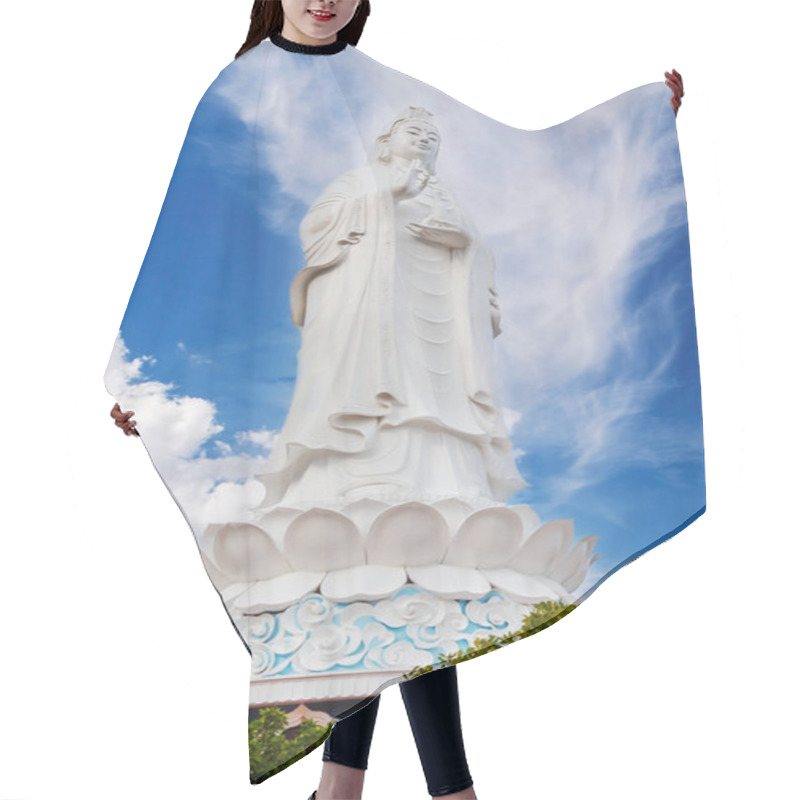 Personality  Big White Statue Of Lady Buddha In Da Nang In Vietnam At Linh Ung Pagoda In Asia Hair Cutting Cape