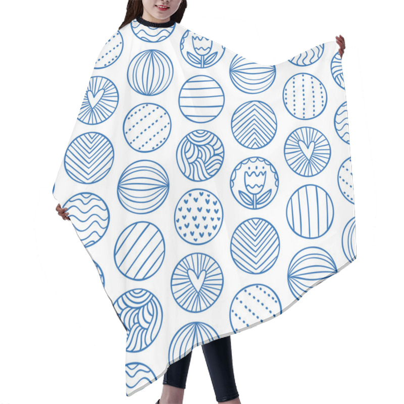 Personality  Abstract Circles Doodle Pattern Hair Cutting Cape