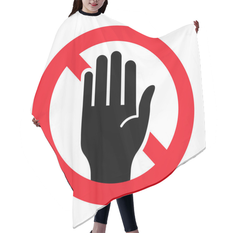 Personality  No Entry Icon. Do Not Touch. Restricted Entry. Editable Vector. Hair Cutting Cape