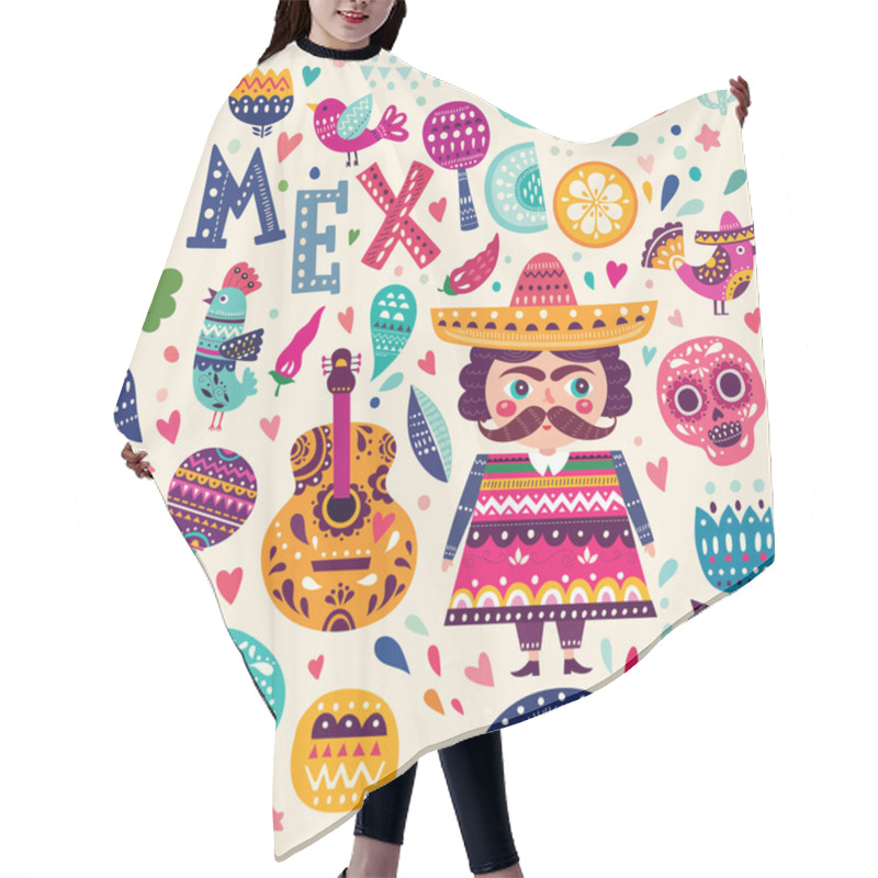 Personality  Illustration About Mexico Hair Cutting Cape